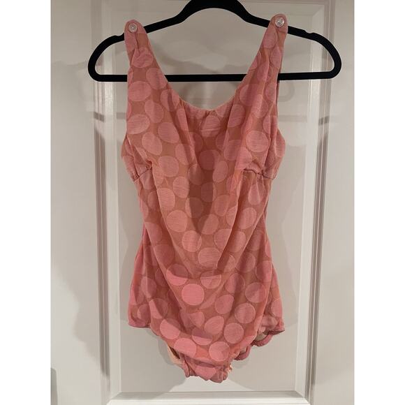 Vintage Cole One Piece swimsuit size L 50's/60's retro pink - Picture 1 of 8